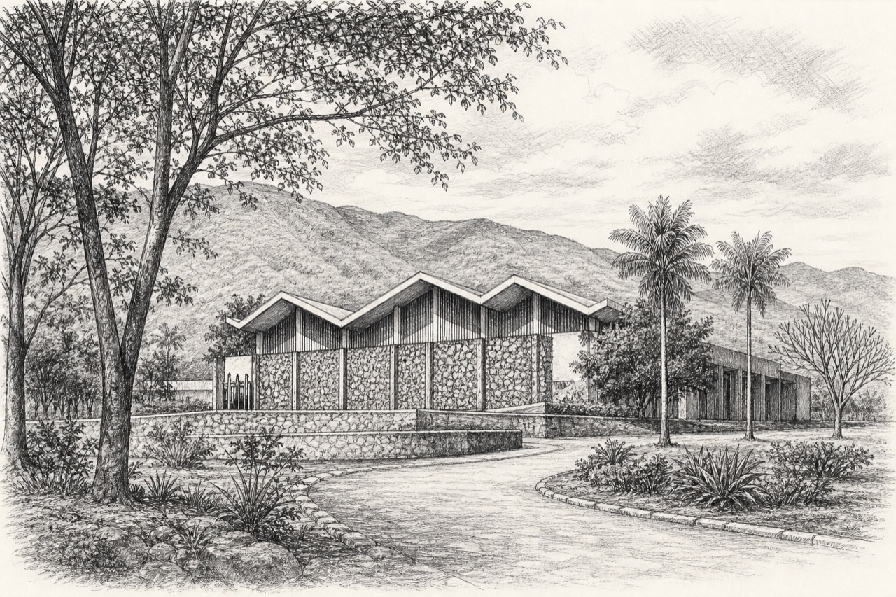 Hand-drawn pencil travel sketch for Blantyre, Malawi