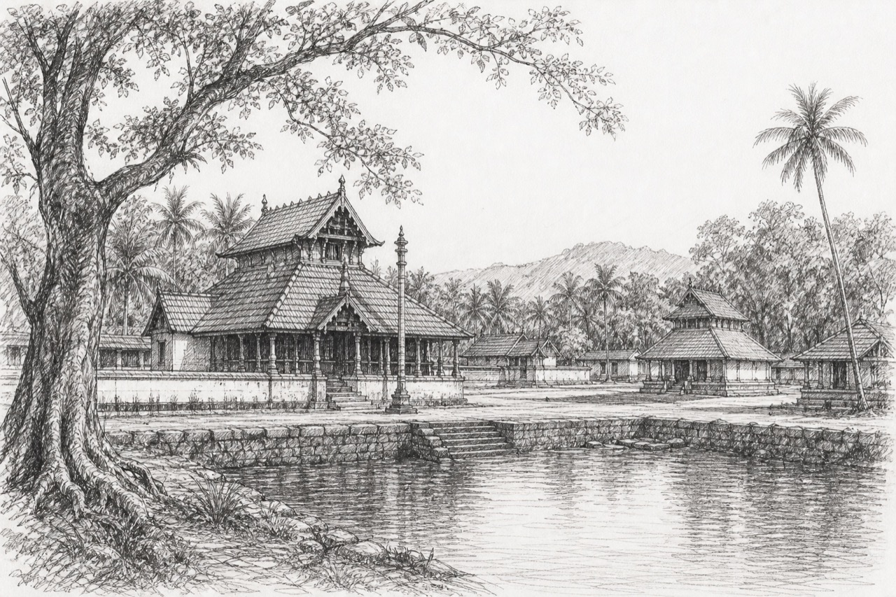 Hand-drawn pencil travel sketch for Alattūr