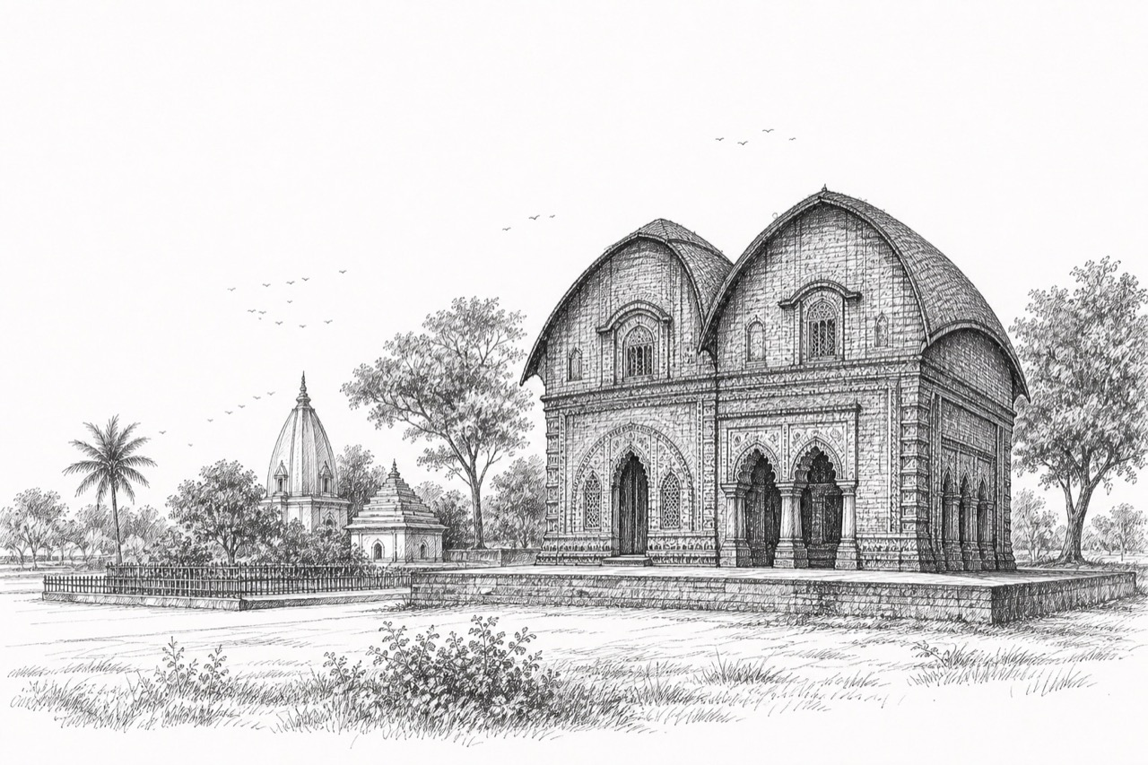 Hand-drawn pencil travel sketch for Bāli Chak, India