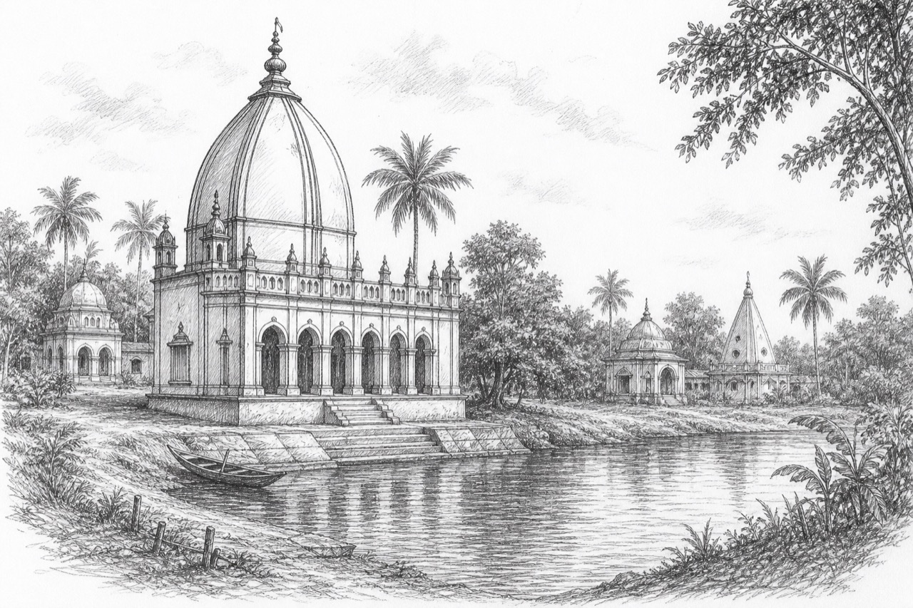 Hand-drawn pencil travel sketch for Canning