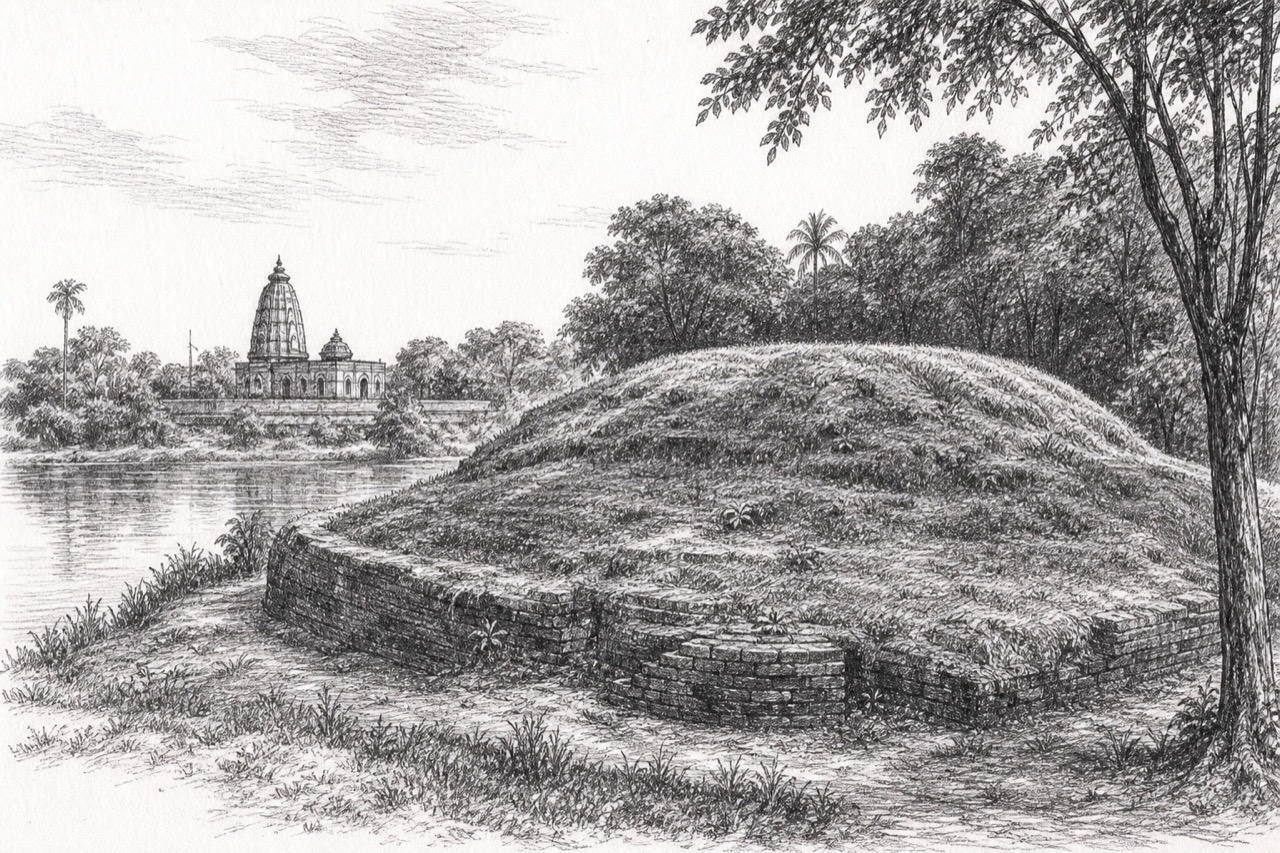 Hand-drawn pencil travel sketch for Durgapur