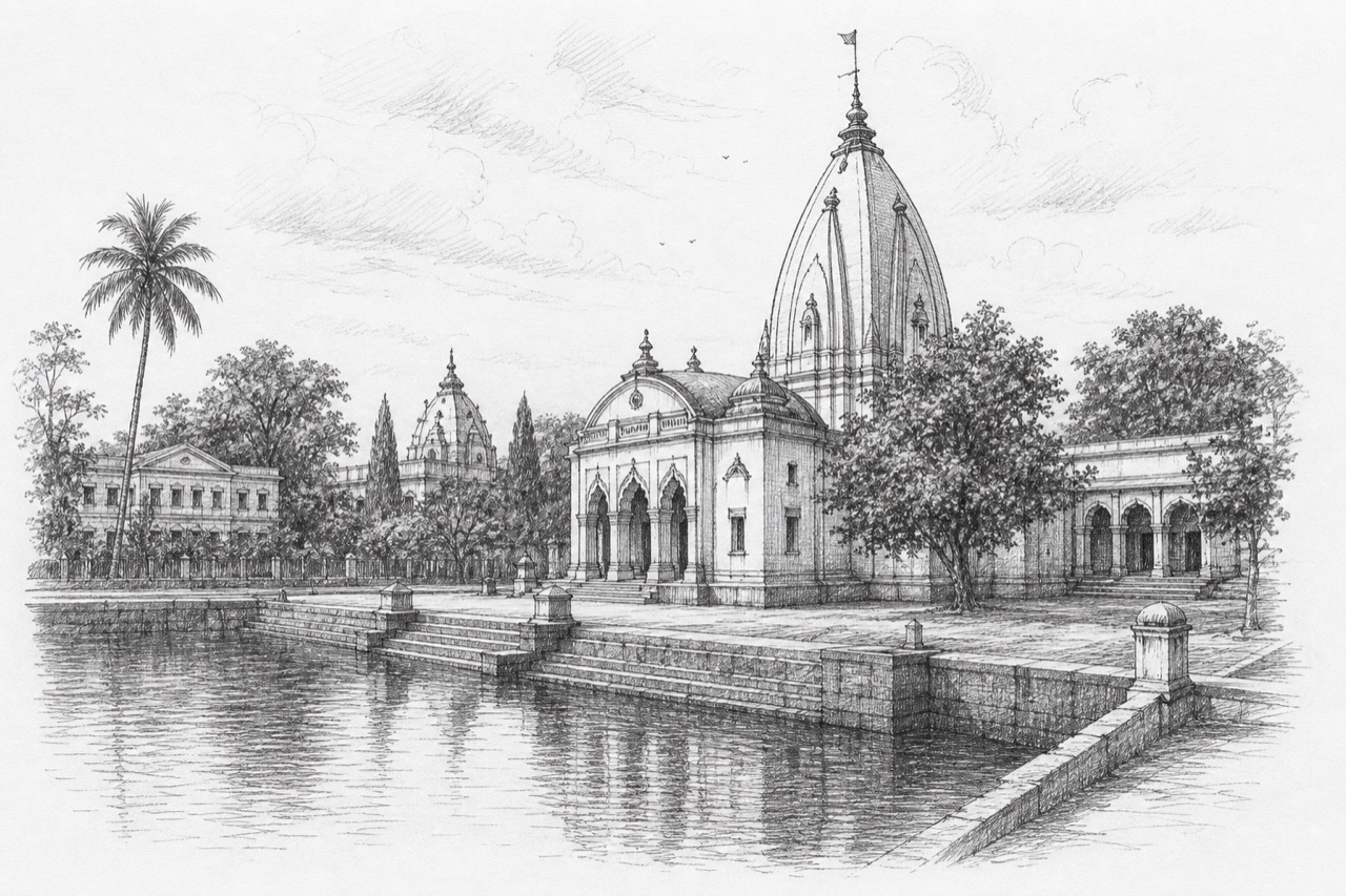 Hand-drawn pencil travel sketch for Ghātāl
