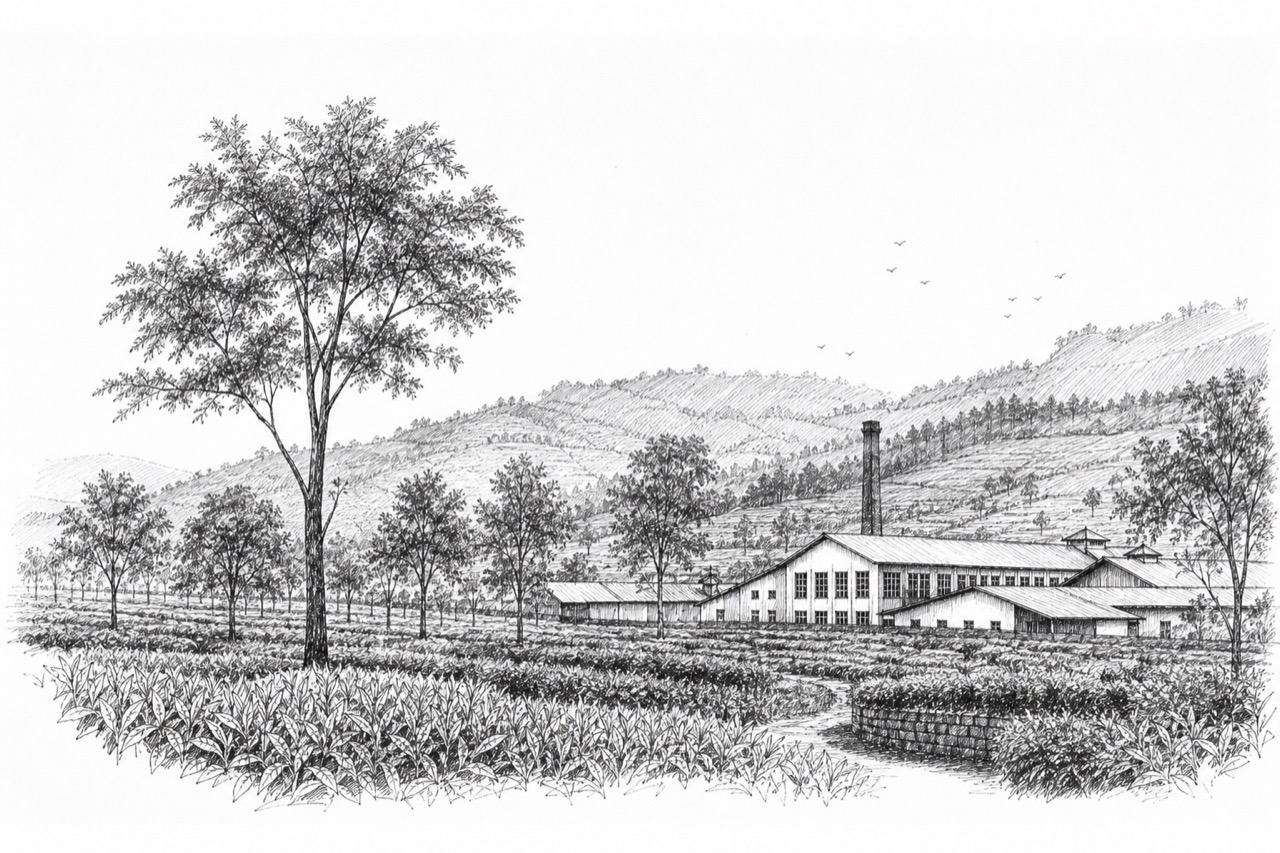 Hand-drawn pencil travel sketch for Goyerkāta, India