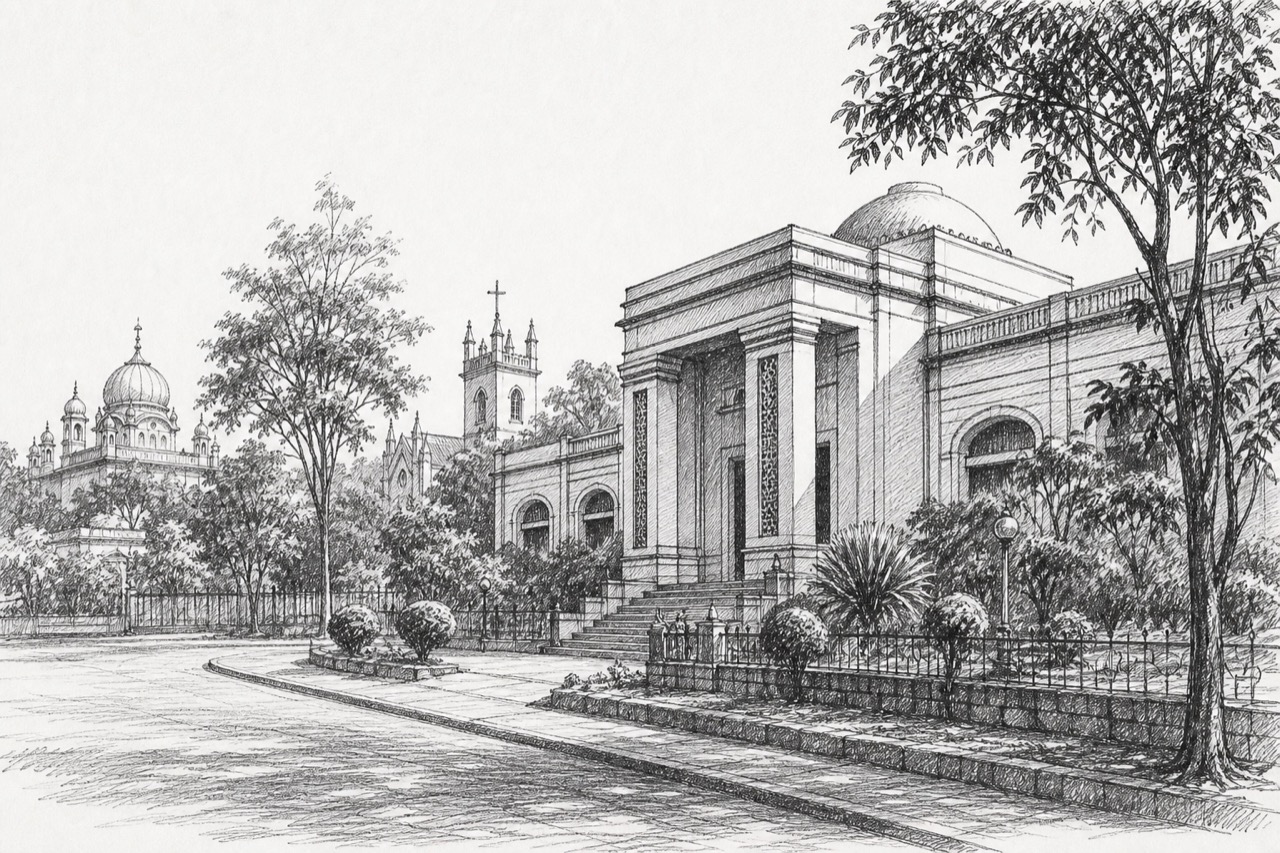 Hand-drawn pencil travel sketch for Hazāribāgh