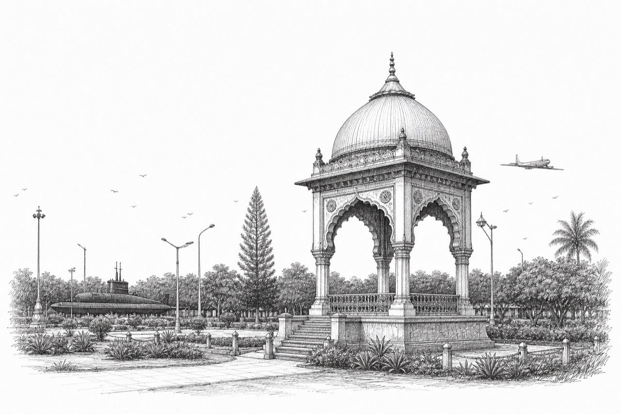 Hand-drawn pencil travel sketch for Rasapūdipalem, India