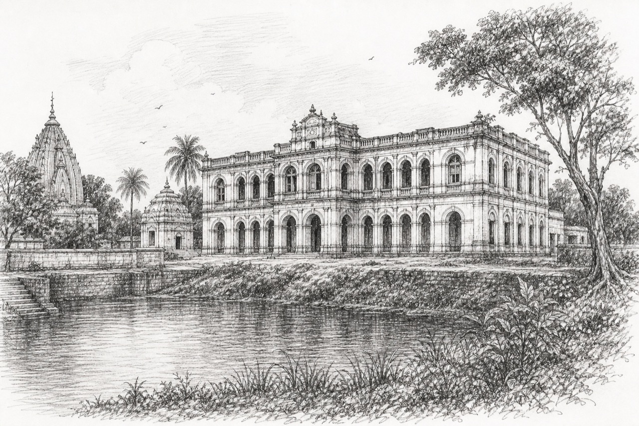 Hand-drawn pencil travel sketch for Tamlūk