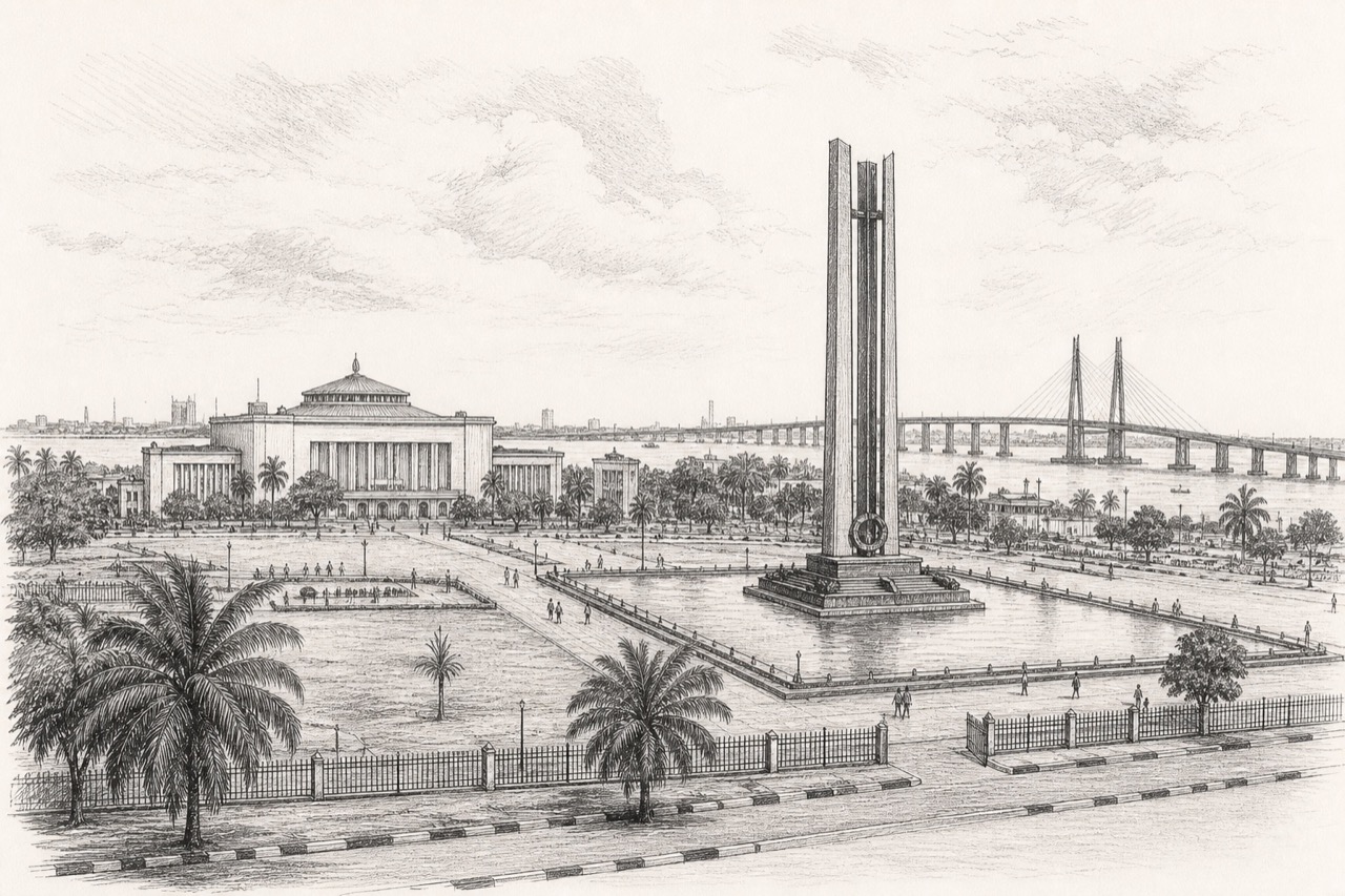 Hand-drawn pencil travel sketch for Lagos, Nigeria