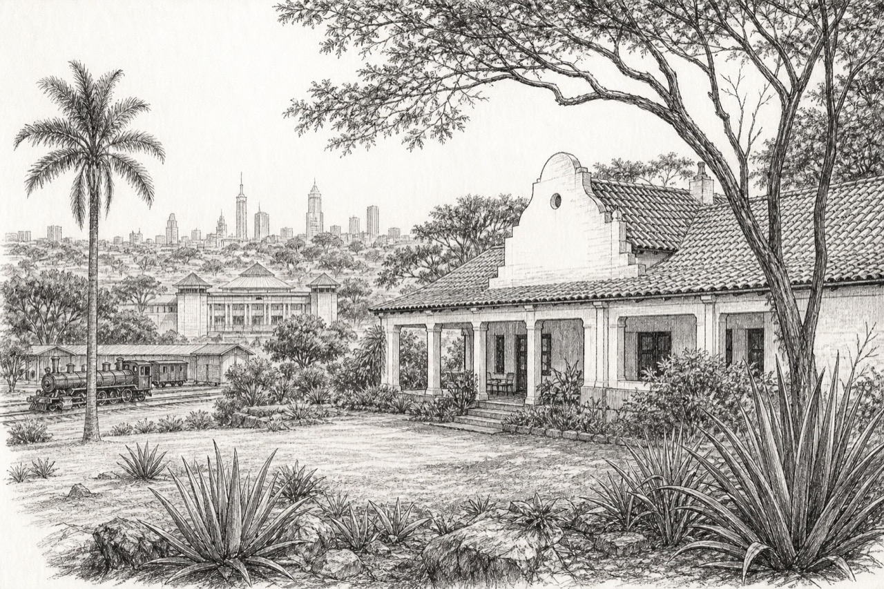 Hand-drawn pencil travel sketch for Nairobi, Kenya