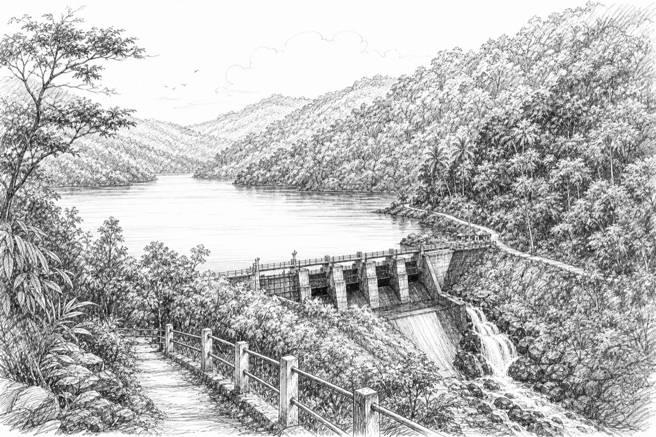 Hand-drawn travel sketch of Kakkayam