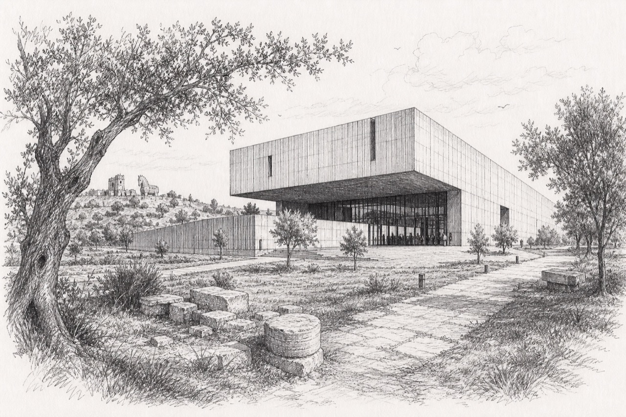 Hand-drawn pencil travel sketch for Kalafat, Türkiye