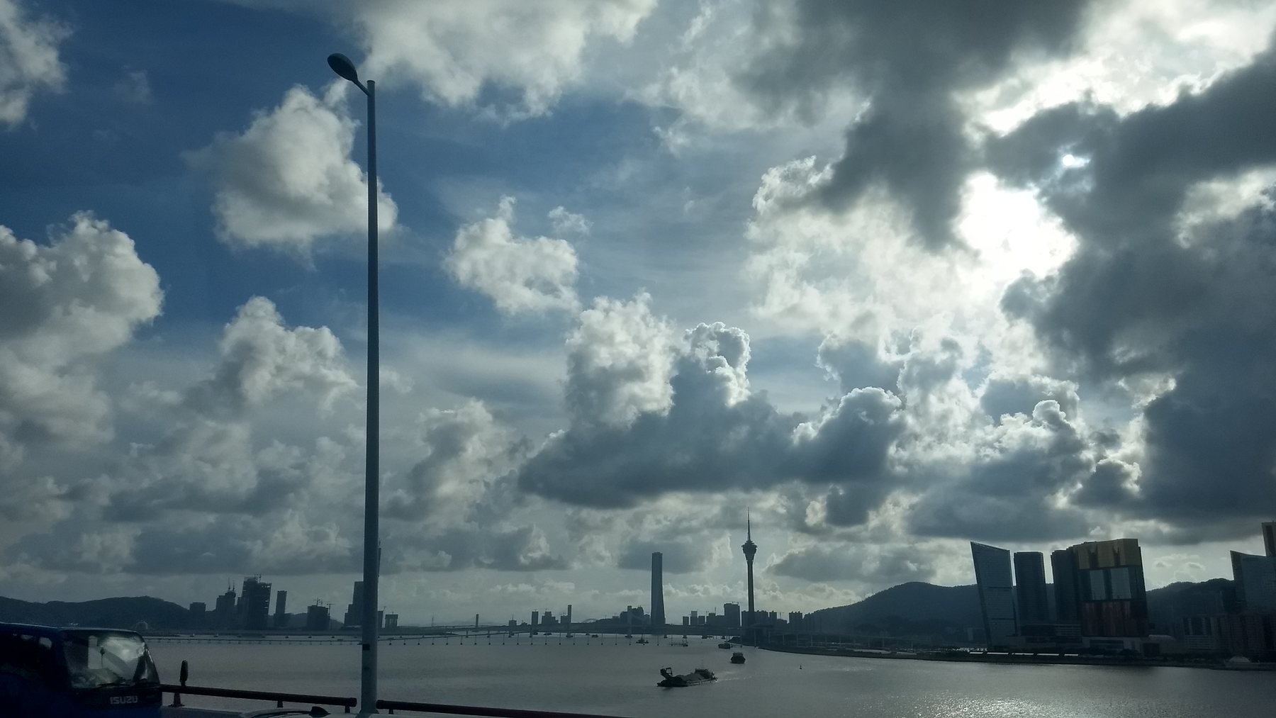 Macao's contemporary skyline seen across the water